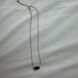 Kendra Scott Gold Necklace with Deep Blue Pendant